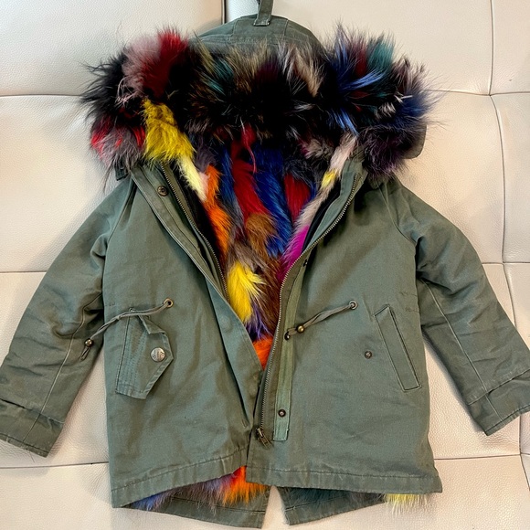 BEAUTIFUL and BRIGHT Annabelle Girl’s Fur Utility Coat Size 4 - Picture 1 of 12